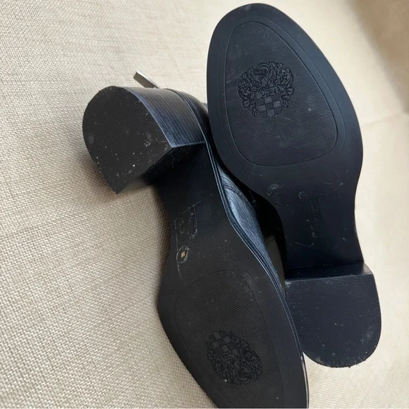 Vince Camuto Zeldina Black Leather Heeled Boots - Picture 4 of 16